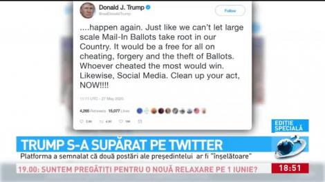 Donald Trump, supărat pe Twitter! Liderul de la "Casa Albă" a amenințat că va închide rețelele de socializare
