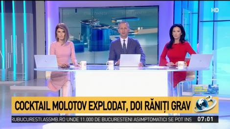 Cocktail Molotov explodat, un copil și un bărbat în stare gravă la spital