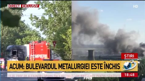 Incendiu puternic în zona de sud a Capitalei: Se intervine cu 16 autospeciale şi trei autoscări