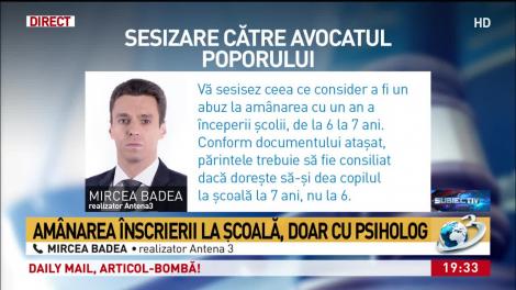 Mircea Badea, sesizare la Avocatul Poporului