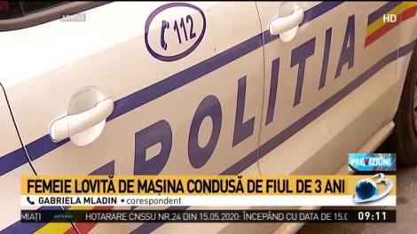 Femeie lovită de mașina condusă de fiul de doar 3 ani