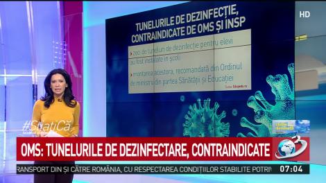 OMS: Tunelurile de dezinfecție montate &icirc;n școli, foarte periculoase pentru sănătate