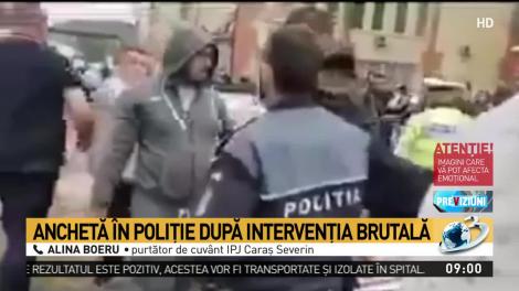 Polițist rom&acirc;n, filmat cu genunchiul pe g&acirc;tul unui bărbat. Șeful Poliției cere anchetă după intervenție