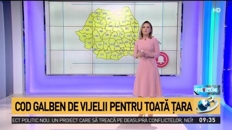 ANM a emis cod galben pentru toată țara! Alerta meteo, valabilă până sâmbătă