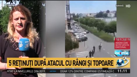 Cinci bărbaţi au fost reţinuţi după atacul cu răngi şi topoare