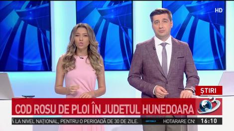 Cod roşu de ploi &icirc;n judeţul Hunedoara