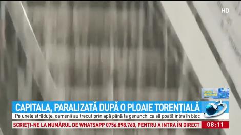 Capitala, paralizată după o ploaie torenţială