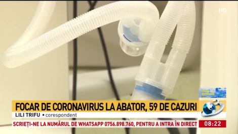 Focar de coronavirus la un abator din Vaslui: 59 de cazuri