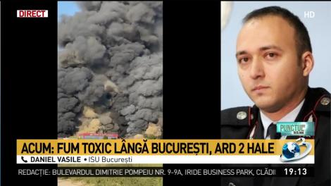 Incendiu puternic la marginea Bucureştiului, &icirc;n zona Bragadiru