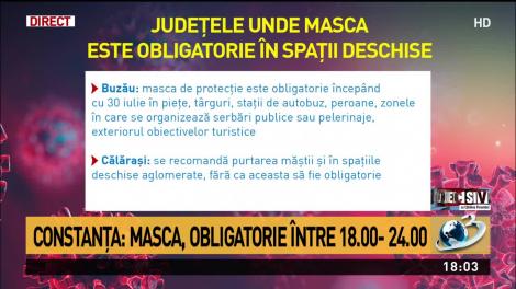E OFICIAL! Purtarea obligatorie a măștii &icirc;n aer liber! Iată care sunt toate județele &icirc;n care se va aplica această măsură