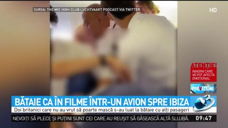 Bătaie ca în filme într-un avion spre Ibiza