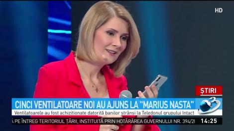 Cinci ventilatoare noi au ajuns la ''Marius Nasa''