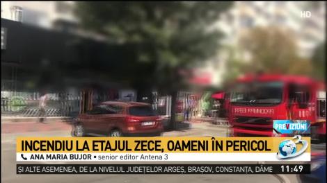 Incendiu la etajul zece &icirc;ntr-un bloc din Capitală