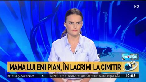 Mama lui Emi Pian, în lacrimi la cimitir