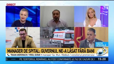 Manager spital: Guvernul ne-a lăsat fără bani