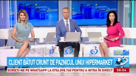 Scandal monstru în parcarea unui supermarket. Momentul în care un client e bătut cu bestialitate de un agent de pază