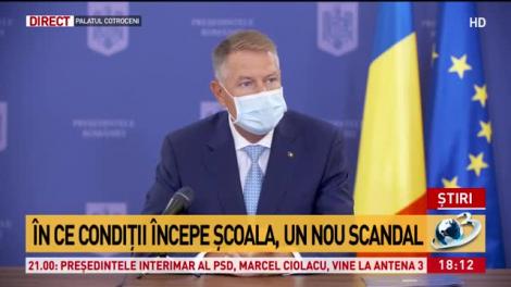 Klaus Iohannis: Școala trebuie să înceapă