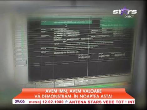 Imagini de la înregistrările imnului Antena Stars
