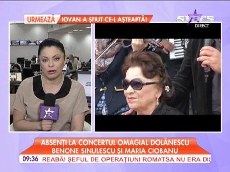 Benone Sinulescu şi Maria Ciobanu, absenţi la concertul omagial Dolănescu