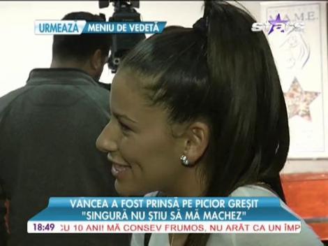 Roxana Vancea a fost prinsă pe picior greșit