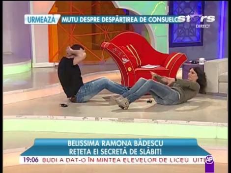 Mihai Morar și Ramona Bădescu, fac abdomene în platoul ”Răi da' buni”