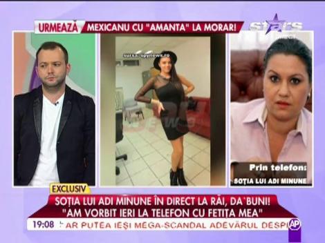 Soţia lui Adi Minune, în direct la "Răi da' buni"