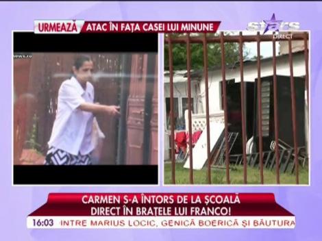 Carmen Minune a fost luată de la şcoală de mama lui Franco