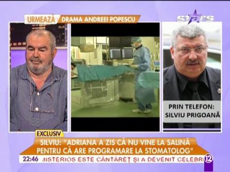 Silviu Prigoană: ”Motivul divorțului va fi că Adriana a venit acasă să mă jefuiască”