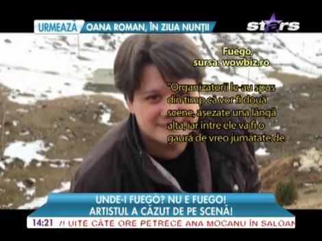 Fuego a căzut de pe scenă cu microfon cu tot!