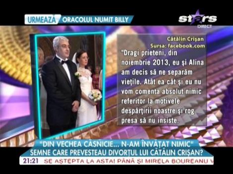 Semnele care prevesteau divorţul lui Cătălin Crişan, încă din ziua nunţii!