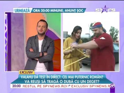 Radu Valahu' a tras o dubă de patru tone cu un singur deget!