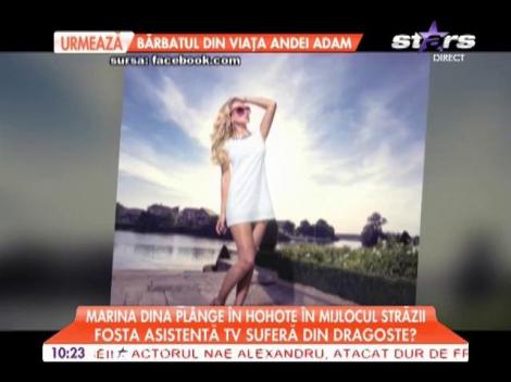 Marina Dina plânge în hohote în mijlocul străzii