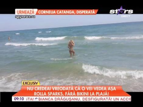 Rolla Sparks a fost surprinsă fără bikini pe plajă!