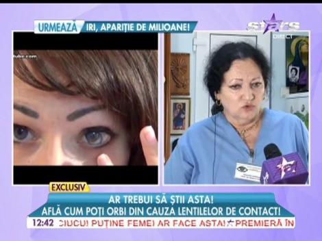 O tânără a orbit după ce a purtat lentile de contact