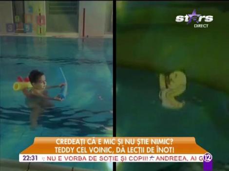 Fiul lui Cristi Brancu dă lecții de înot!