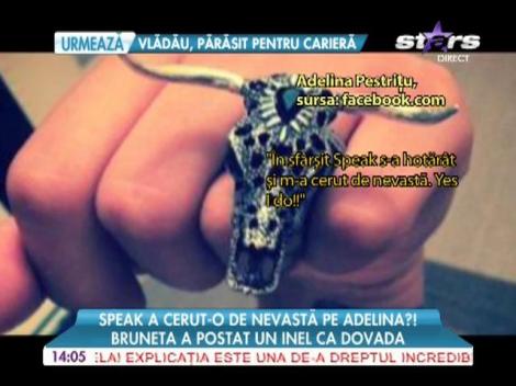 Adelina a fost cerută în căsătorie de Speak!