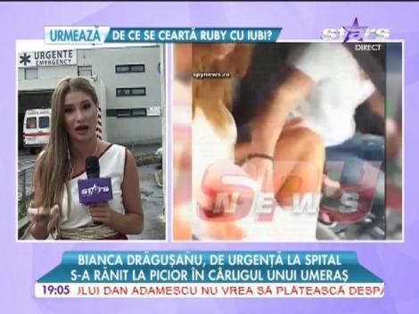 Bianca Drăgușanu s-a rănit la picior în cârligul unui umeraș