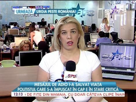 Mesajul de adio i-a salvat viaţa! Poliţistul care s-a împuşcat în cap e în stare critică