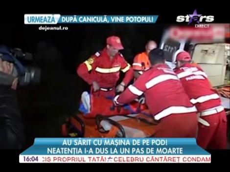 Doi tineri din Cluj au sărit cu mașina de pe un pod