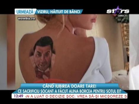 Alina Borcea şi-a tatuat chipul lui Cristi Borcea pe spate