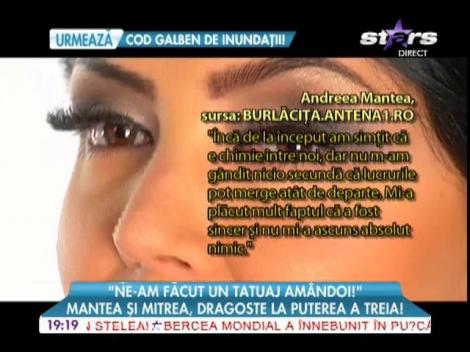 Andreea Mantea s-a tatuat pentru iubitul ei