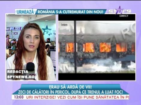 Zeci de călători în pericol, după ce trenul a luat foc