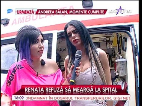 Renata, luată cu Salvarea, în timpul emisiunii