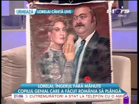 EXCLUSIV! Lorelai a pictat cu picioarele un tablou cu soţii Doina şi Ion Aldea Teodorovici