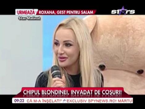 Denisa Botcari, de nerecunoscut! Blonda este plină de coşuri