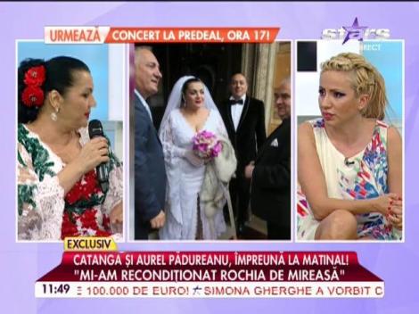 Catanga, &icirc;n rochie de mireasă alături de soțul ei la Matinal