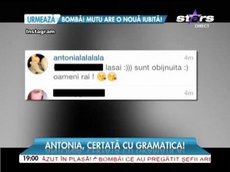 Antonia, certată cu gramatica