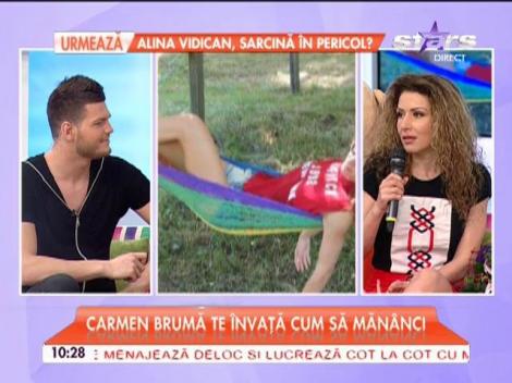 Învaţă de la Carmen Brumă ce să mănânci de Paşte ca să nu te îngraşi: "Seara, optează pentru friptură cu salată verde!"