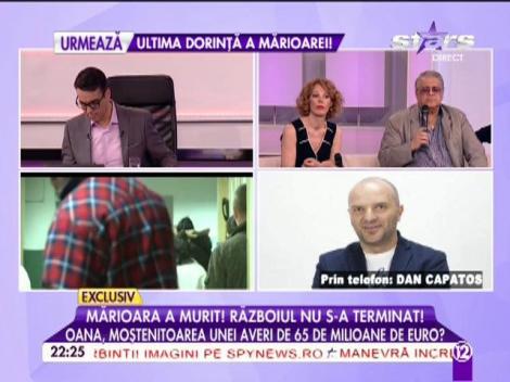 Dan Capatos a dezvăluit ce a vorbit cu Oana Zăvoranu, după moartea Marioarei: "Gata! Ce mai c&acirc;ştigi că te lupţi cu un mort?"