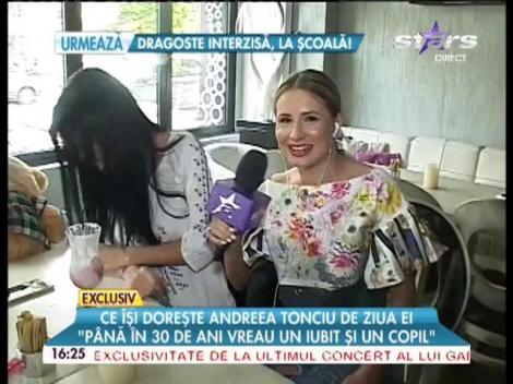 Andreea Tonciu are o dorinţă mare de ziua ei: " Îmi doresc un bebe, aşa la foc automat!"